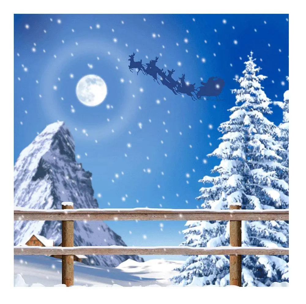 Santa's Sleigh Winter Photo Backdrop - Basic 8  x 8