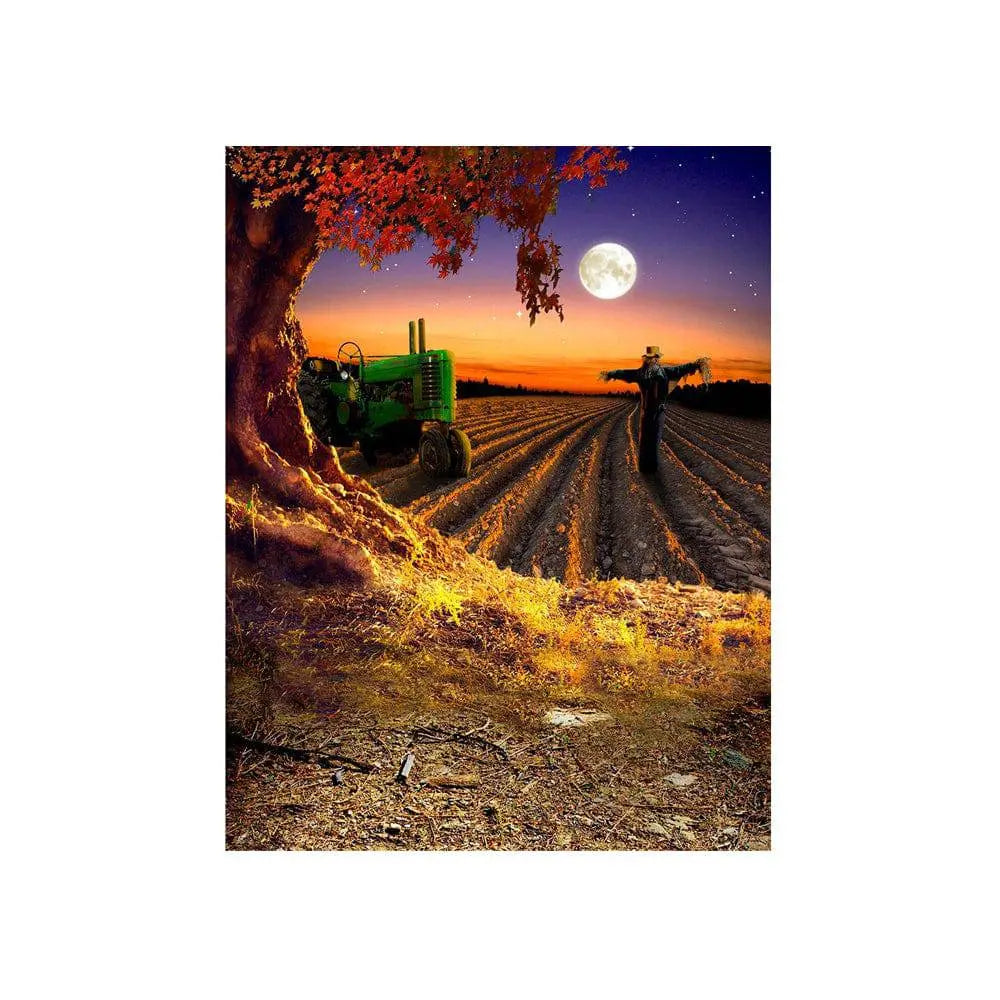 Scarecrow Harvest Moon Photo Backdrop - Basic 4.4 x 5