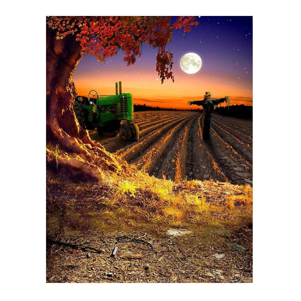 Scarecrow Harvest Moon Photo Backdrop - Basic 6 x 8