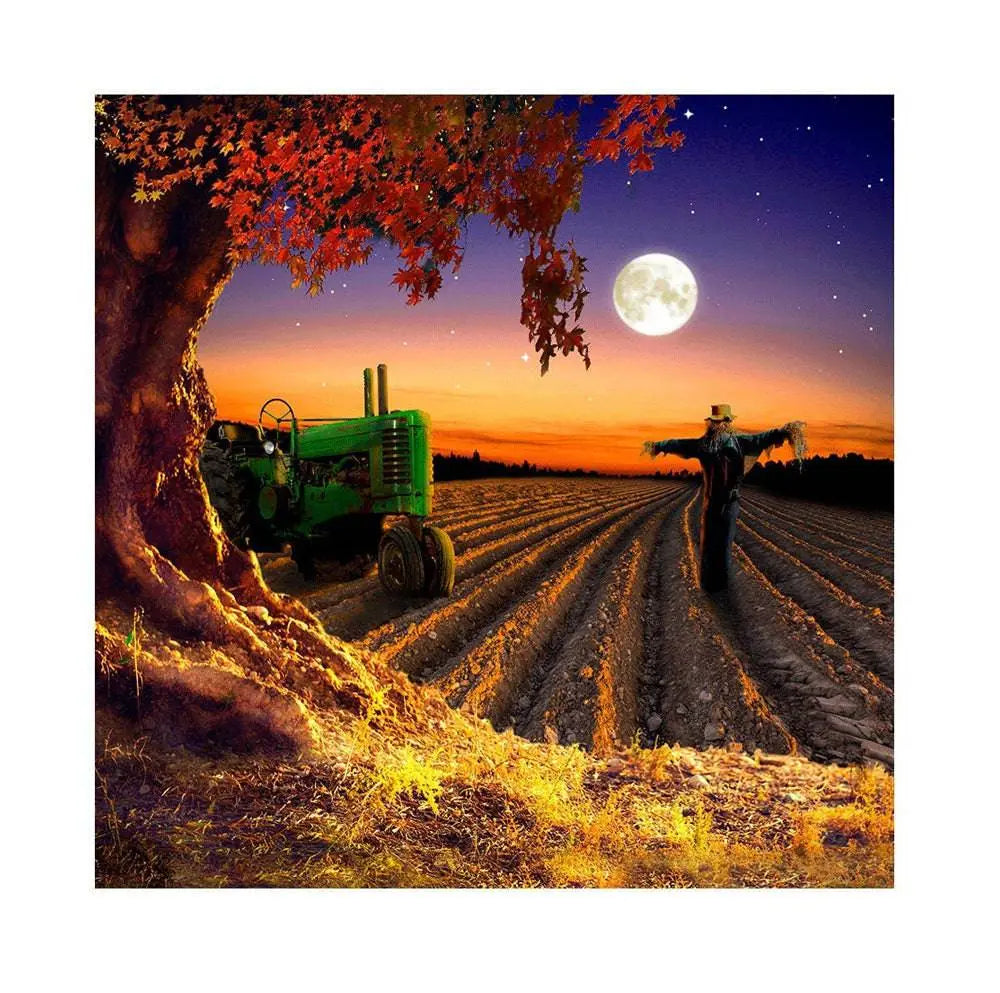 Scarecrow Harvest Moon Photo Backdrop - Pro 8 x 8