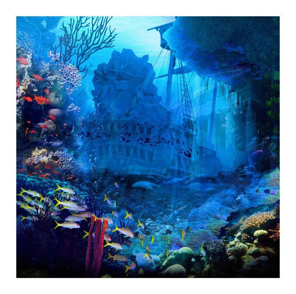 Under Sea Pirate Shipwreck Photo Backdrop - Pro 8  x 8