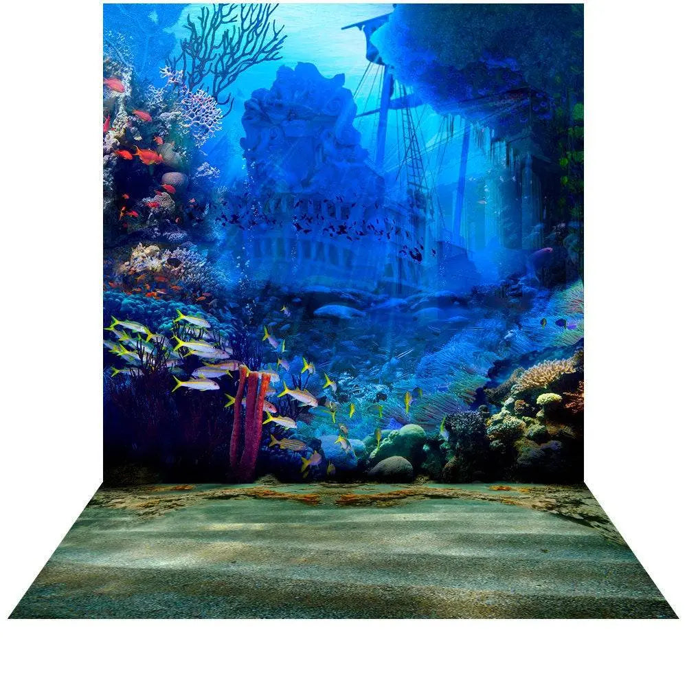 Under Sea Pirate Shipwreck Photo Backdrop - Pro 9  x 16