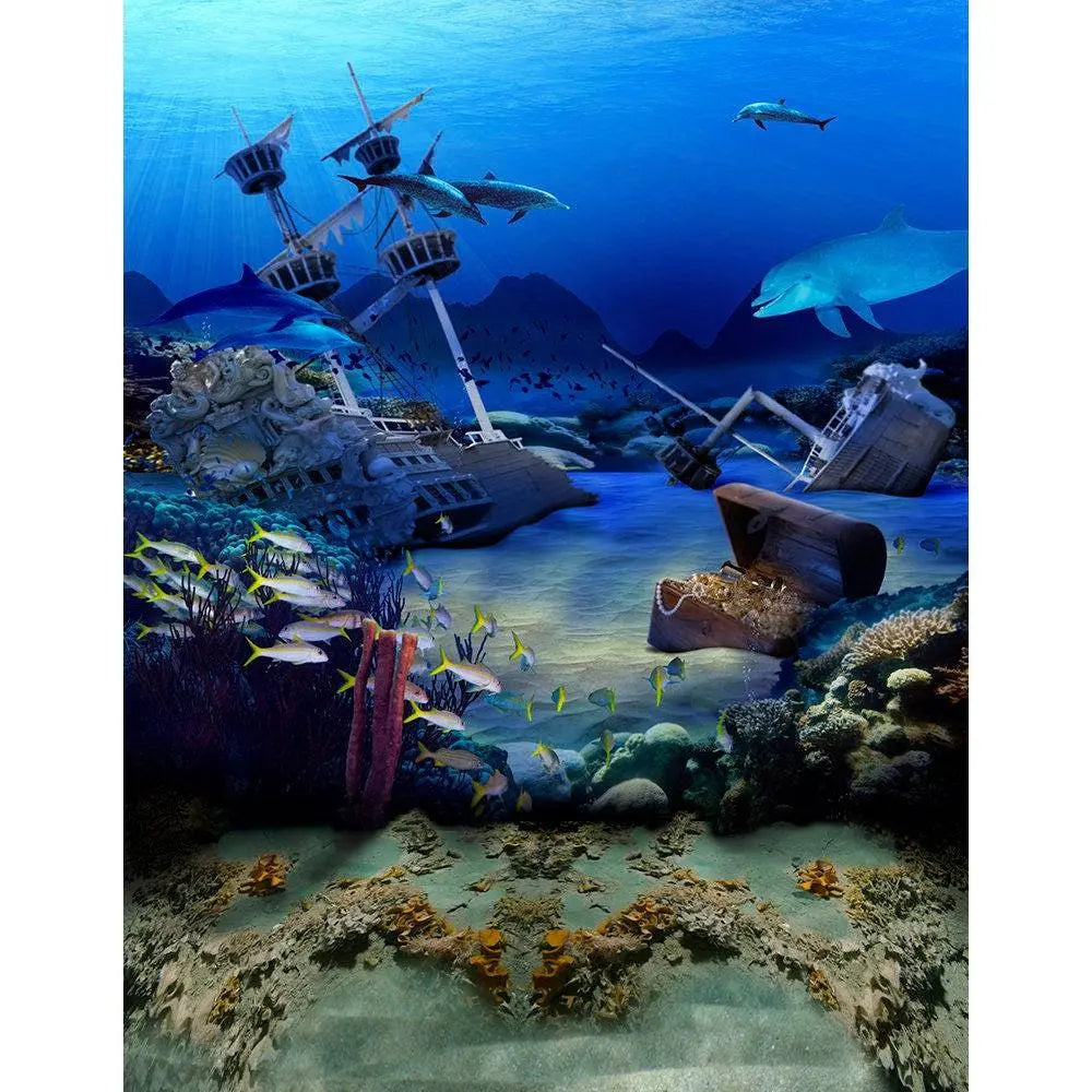 Sunken Treasure Shipwreck Photo Backdrop - Pro 8 x 10