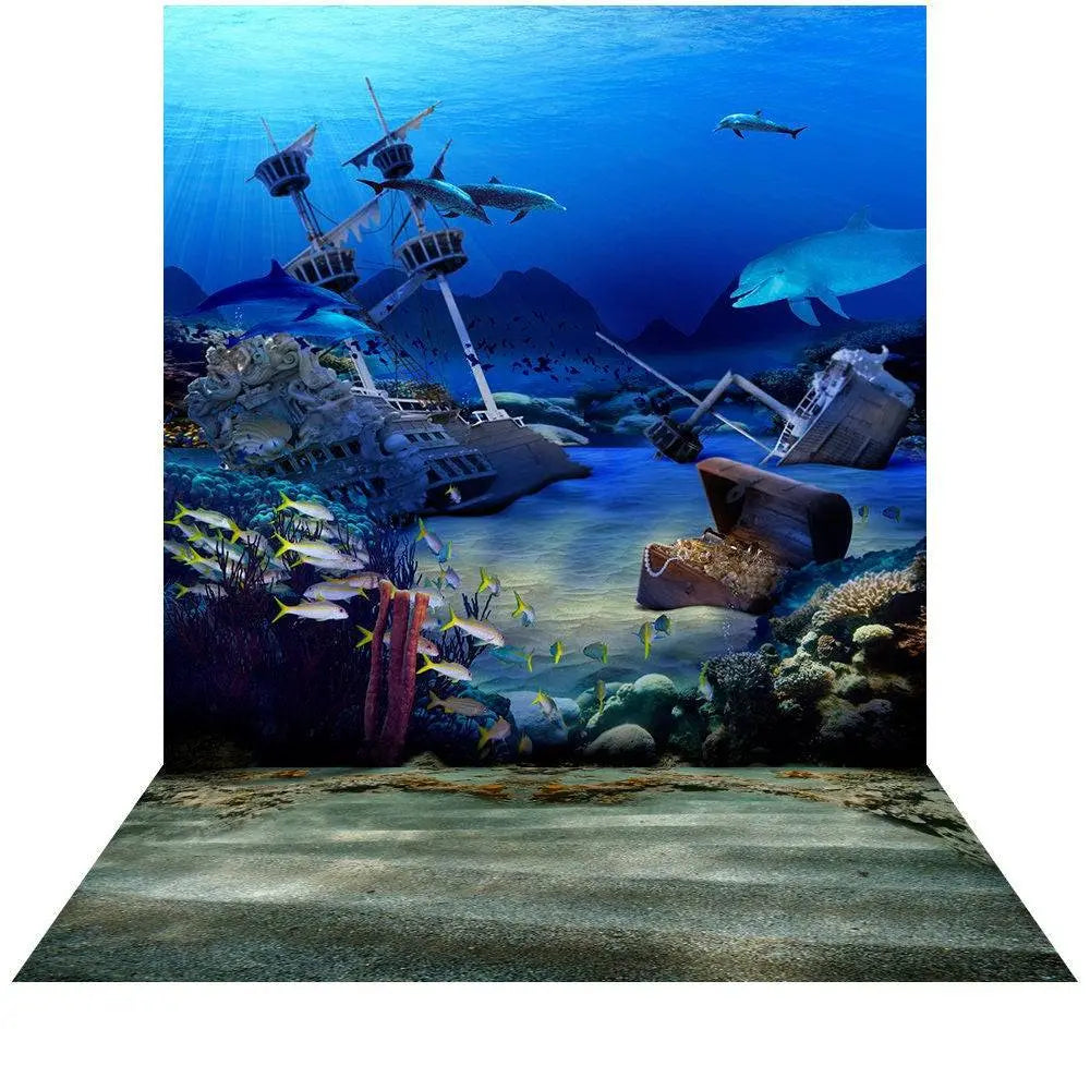 Sunken Treasure Shipwreck Photo Backdrop - Pro 9 x 16