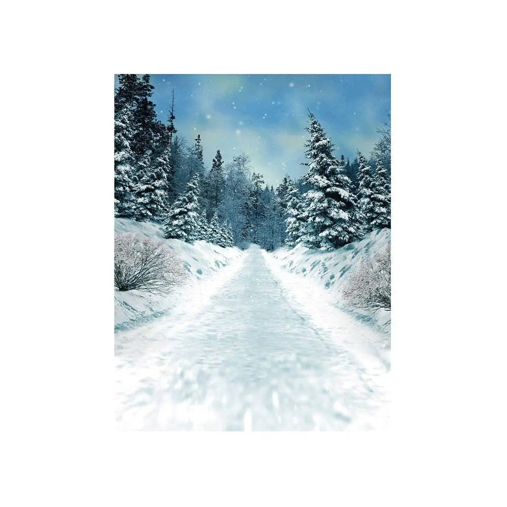 Snowy White Winter Photo Backdrop - Basic 4.4 x 5