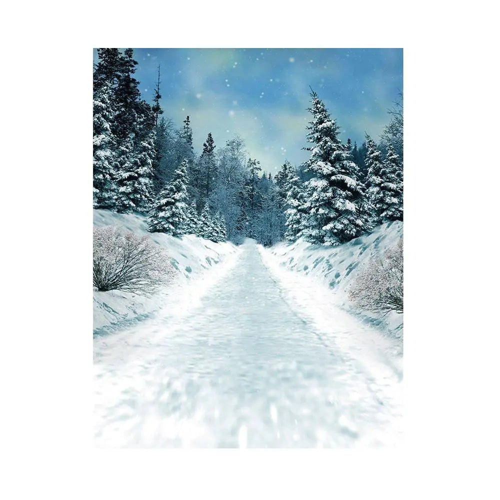 Snowy White Winter Photo Backdrop - Basic 5.5 x 6.5