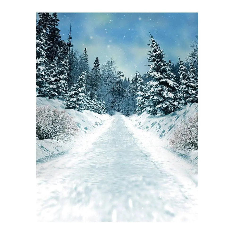 Snowy White Winter Photo Backdrop - Basic 6 x 8