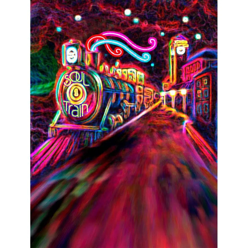 Colorful Soul Train Photography Backdrop - Basic 8 x 10
