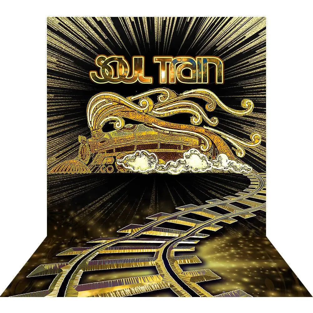 Solid Gold Soul Train Party Photo Backdrop - Basic 8 x 16