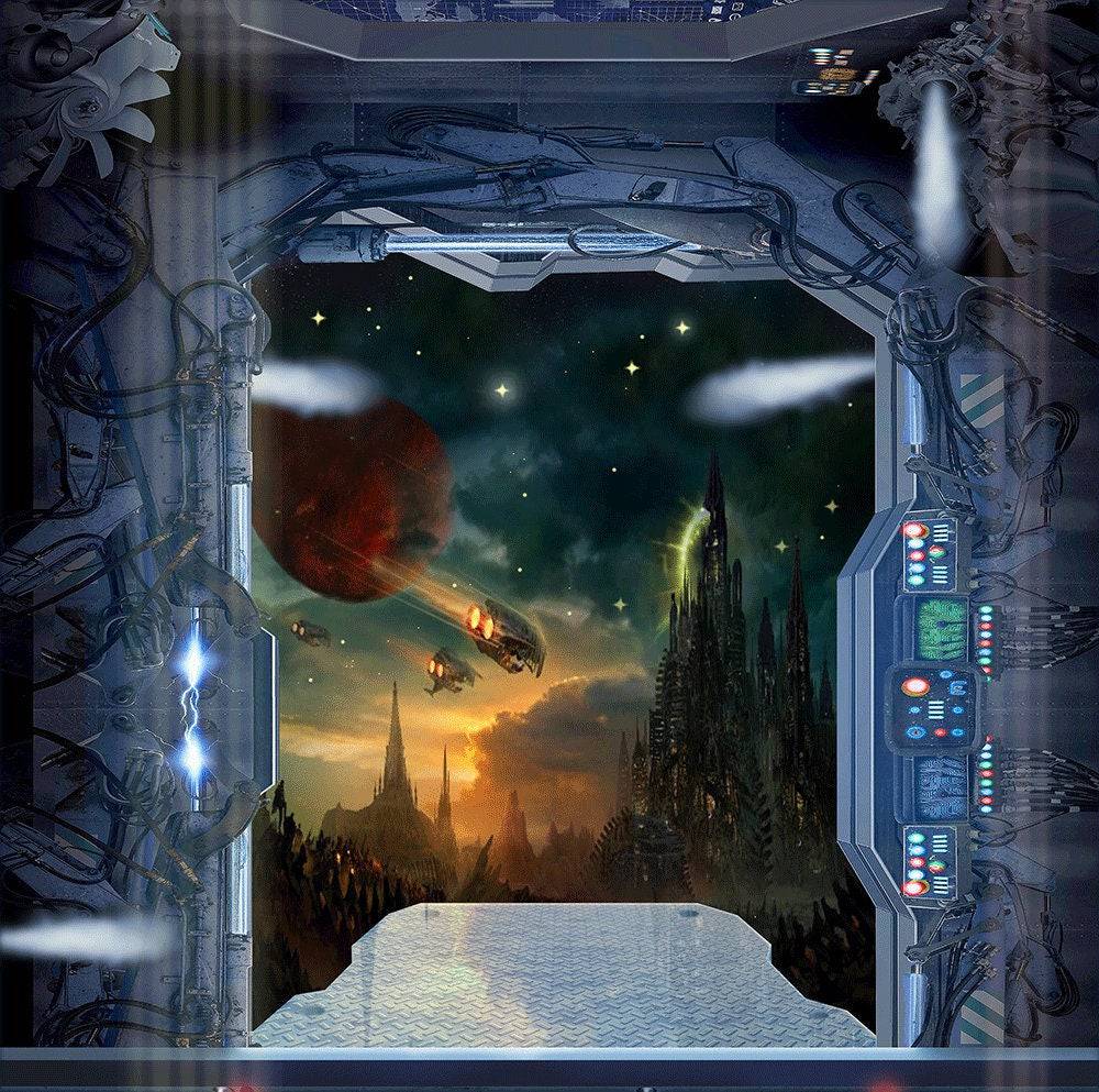 Space Ship Battlestar Photography Backdrop - Pro 10  x 8