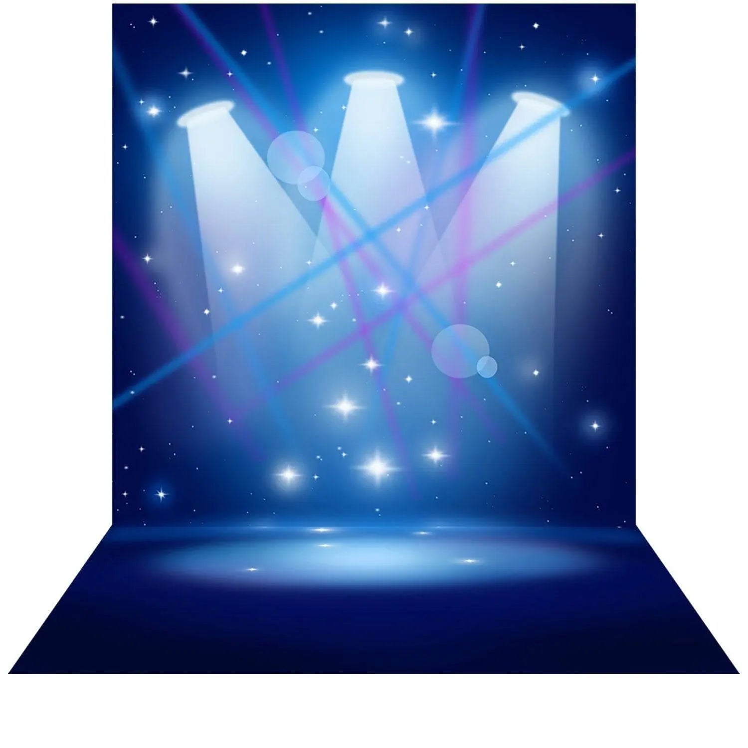 Blue Spotlight Stage Photography Backdrop - Basic 8  x 16