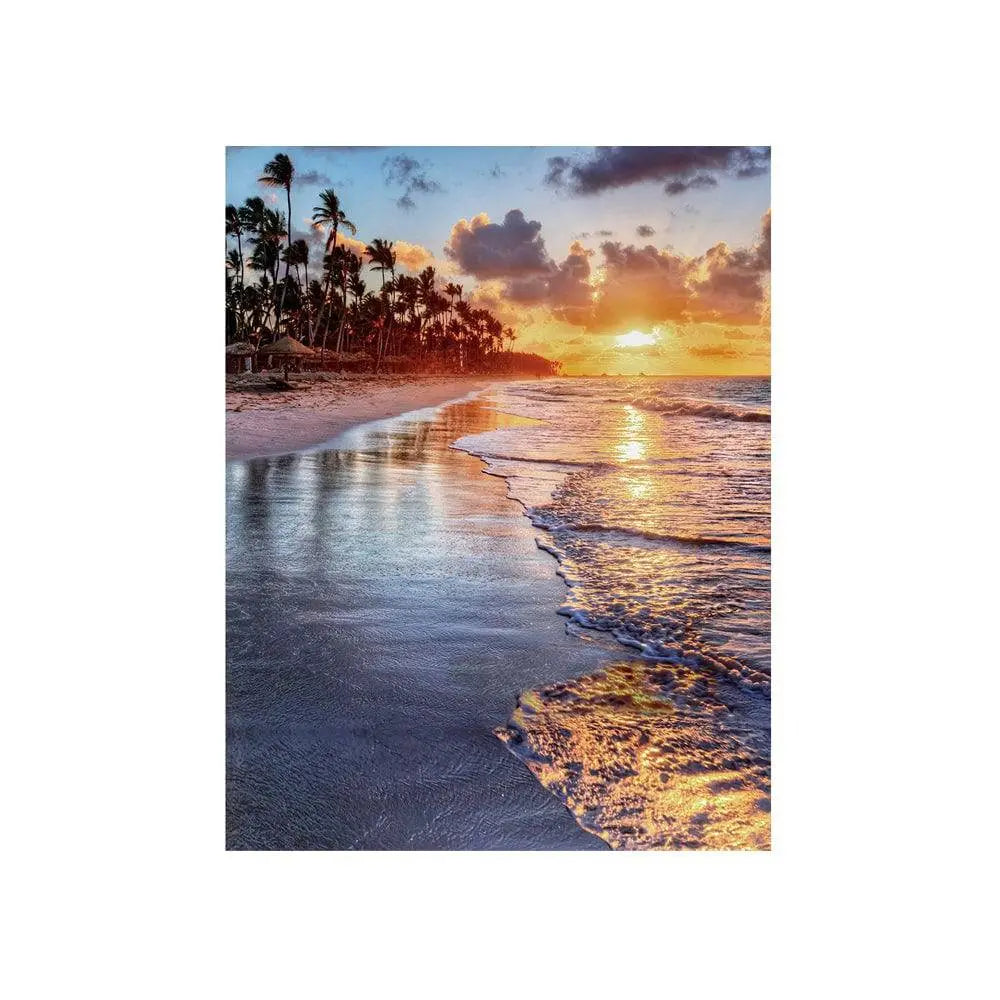 Sunset Beach Palm Trees Photo Backdrop - Basic 4.4 x 5