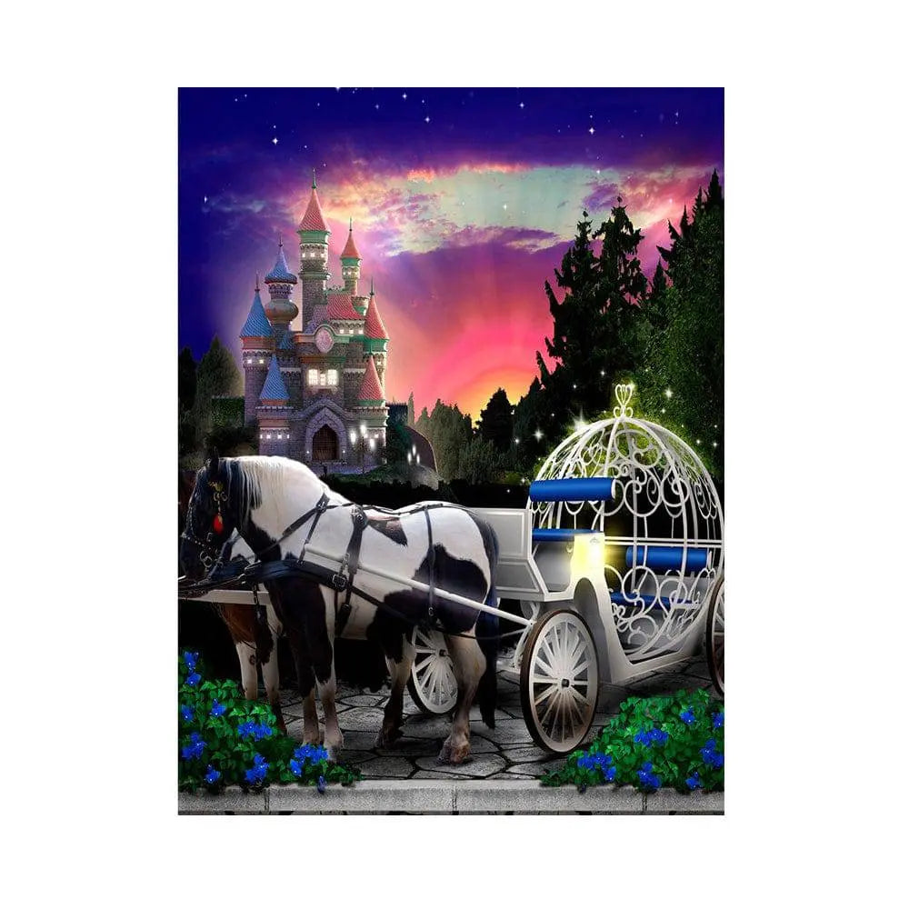 Pink and Purple Cinderellas Ball Photo Backdrop - Basic 5.5 x 6.5