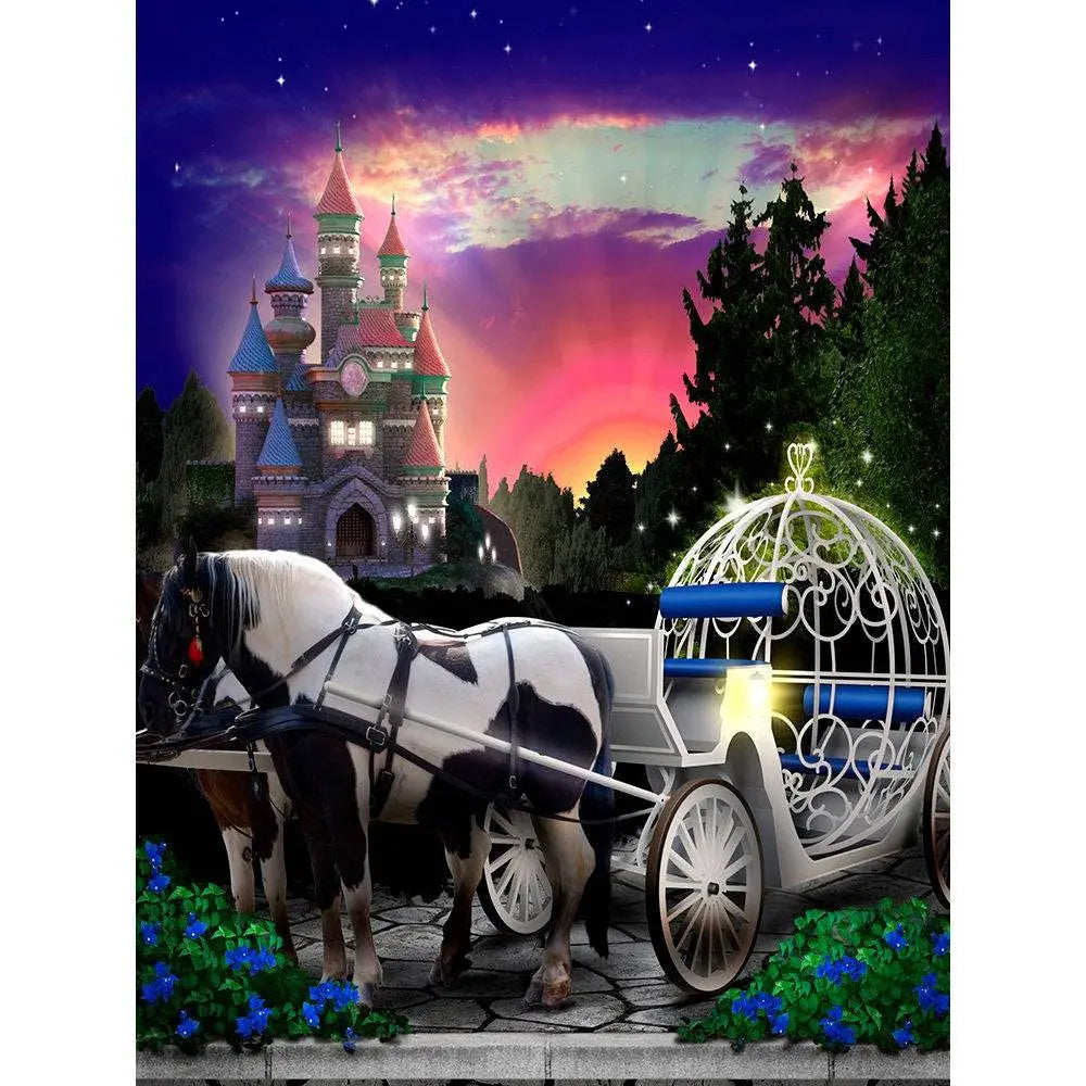 Pink and Purple Cinderellas Ball Photo Backdrop - Basic 8 x 10