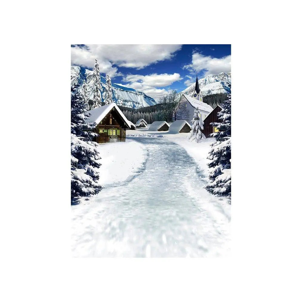 Swiss Winter Holiday Photo Backdrop - Basic 4.4  x 5
