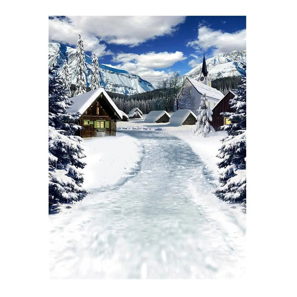 Swiss Winter Holiday Photo Backdrop - Pro 6  x 8