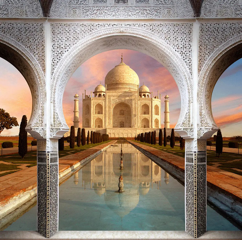 Taj Mahal Arch Way at Daytime Photo Backdrop - Basic 10 x 8