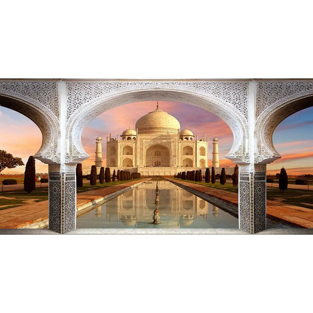 Taj Mahal Arch Way at Daytime Photo Backdrop - Basic 16 x 8
