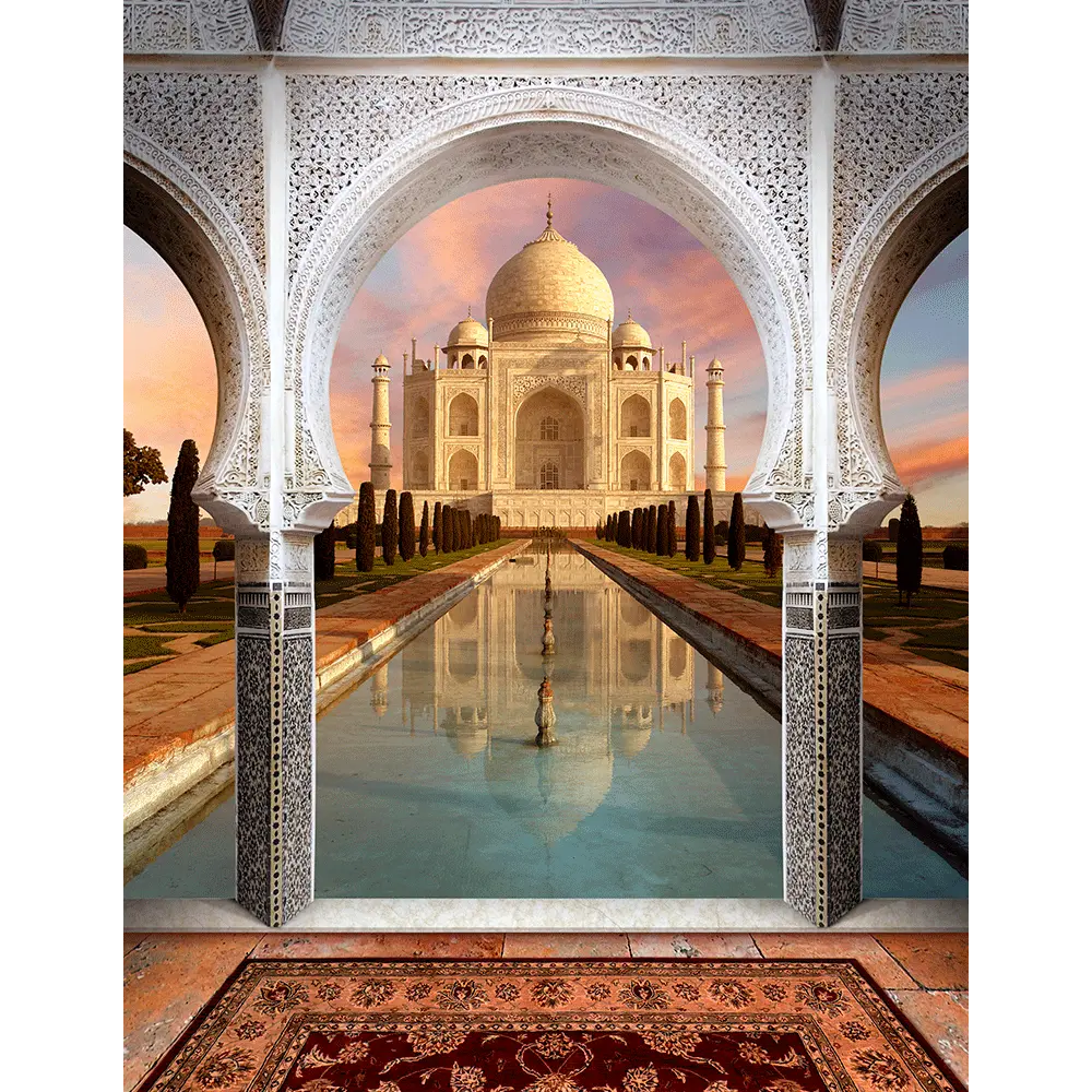 Taj Mahal Arch Way at Daytime Photo Backdrop - Basic 8 x 10
