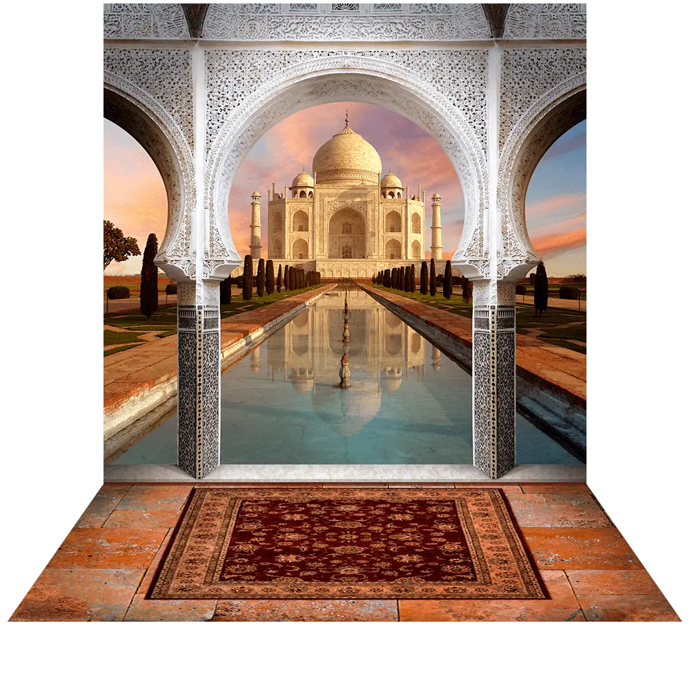 Taj Mahal Arch Way at Daytime Photo Backdrop - Basic 8 x 16