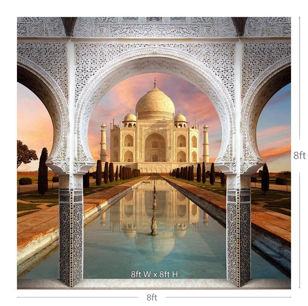 Taj Mahal Arch Way at Daytime Photo Backdrop - Basic 8 x 8