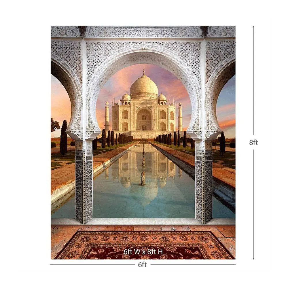 Taj Mahal Arch Way at Daytime Photo Backdrop - Pro 6  x 8