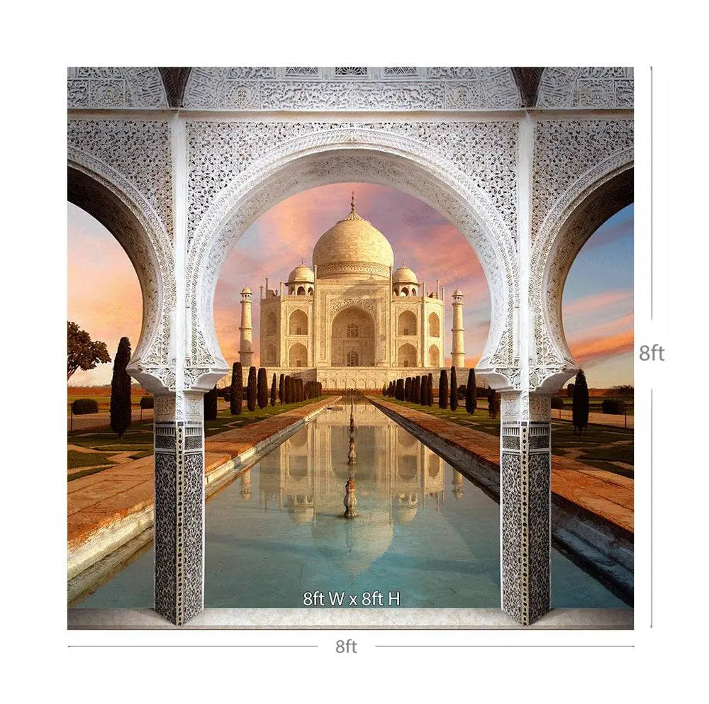 Taj Mahal Arch Way at Daytime Photo Backdrop - Pro 8 x 8