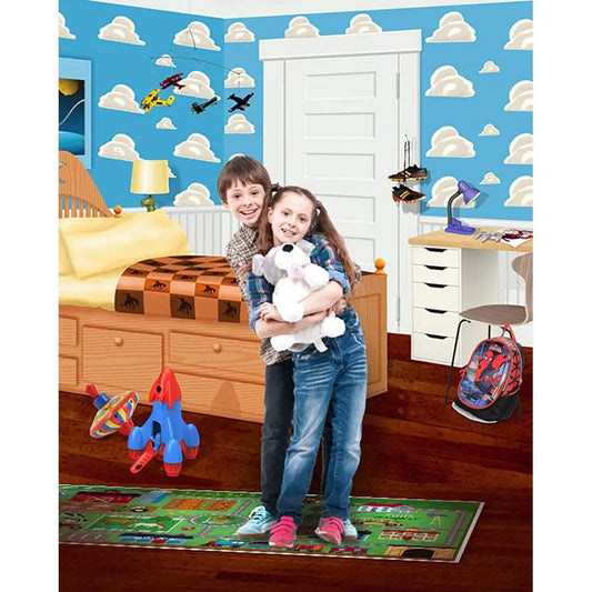 Toy Story Cartoon Bedroom Photo Backdrop - Pro 8 x 10