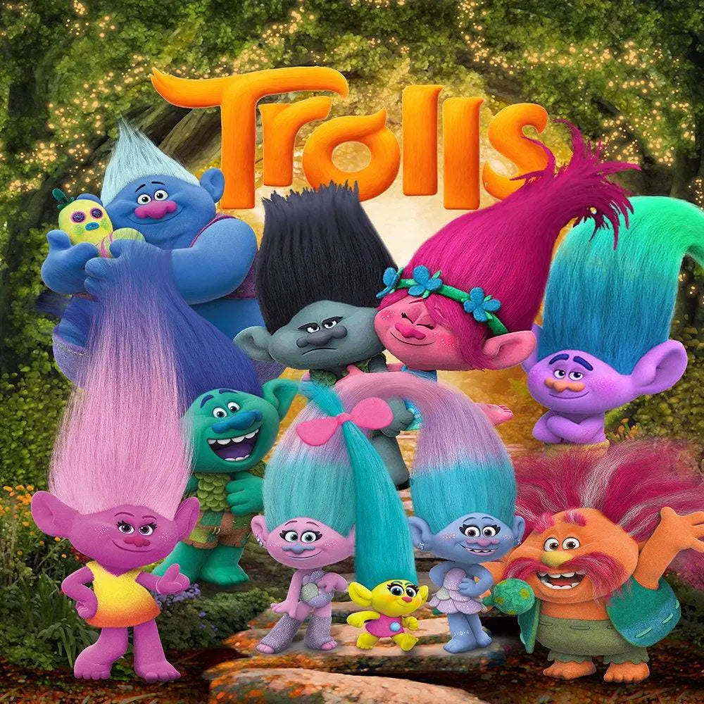 Trolls Party Photo Backdrop - Basic 10 x 8