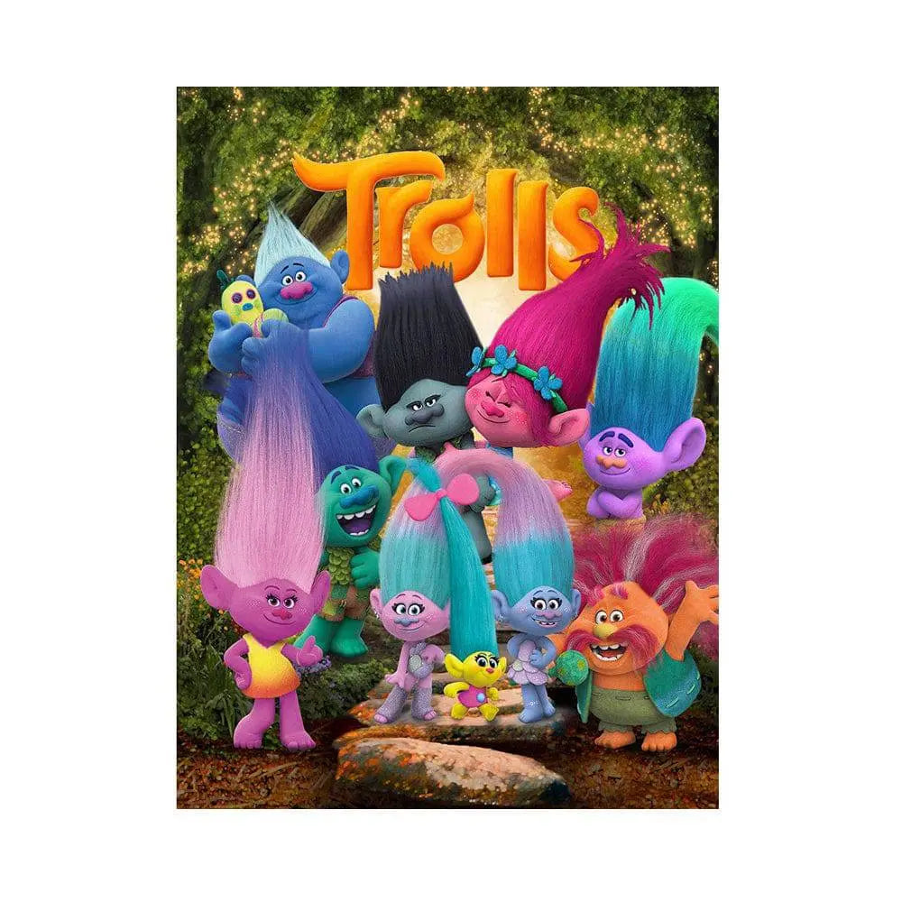 Trolls Party Photo Backdrop - Basic 5.5 x 6.5