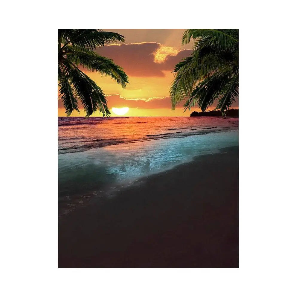Tropical Island Beach Sunset Photography Backdrop - Basic 5.5 x 6.5