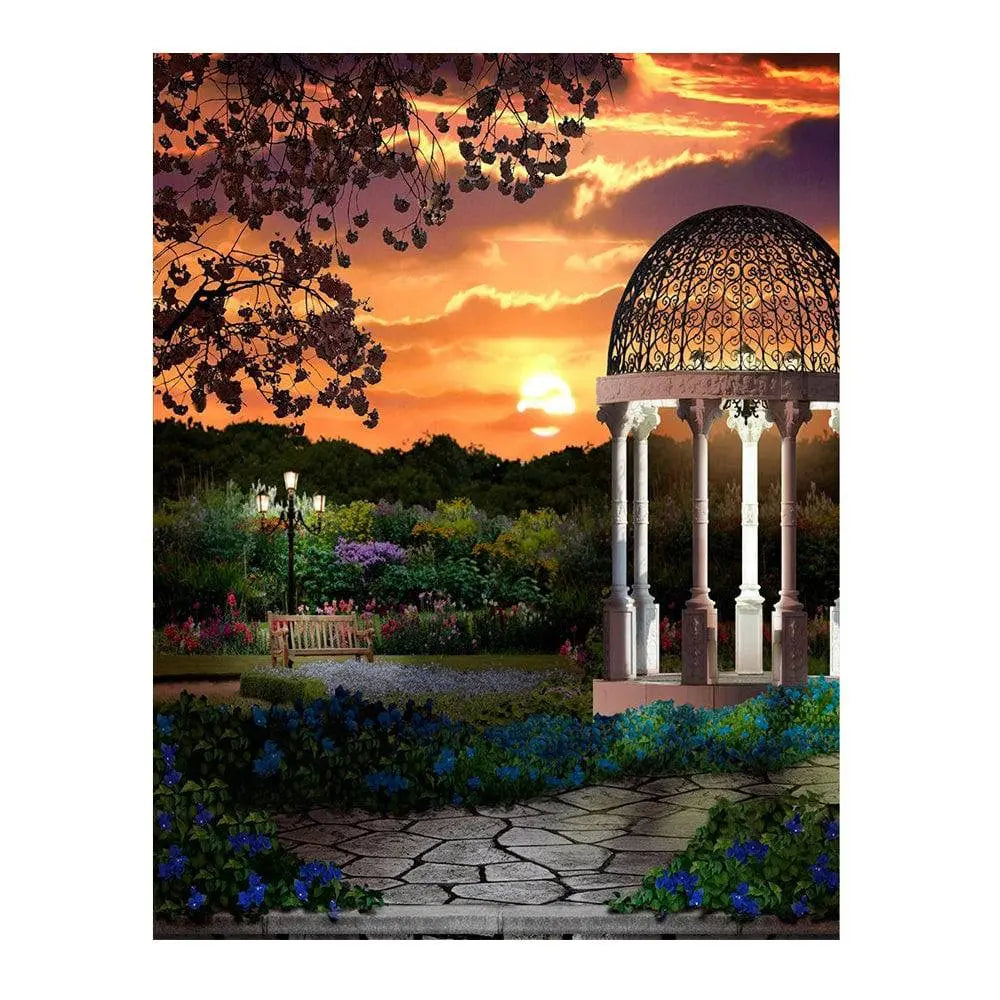 Twilight Gazebo Garden Photography Backdrop - Basic 6  x 8