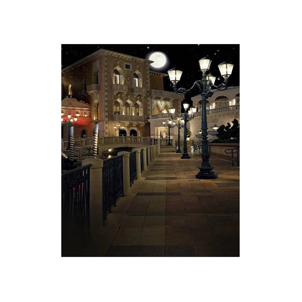 Venice Italy City At Night Photo Backdrop - Basic 4.4  x 5