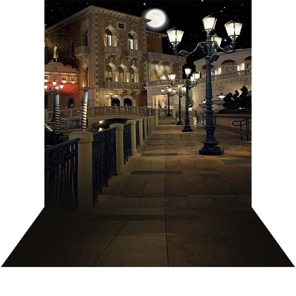 Venice Italy City At Night Photo Backdrop - Basic 8  x 16