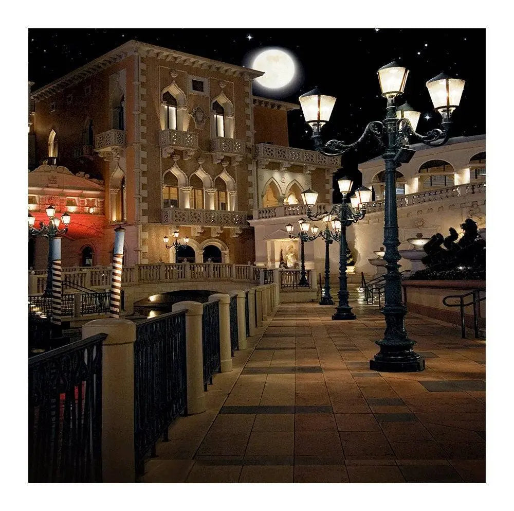 Venice Italy City At Night Photo Backdrop - Basic 8  x 8