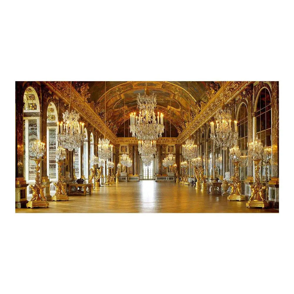 Versailles France Chandelier Hall Photo Backdrop - Basic 16 x 8