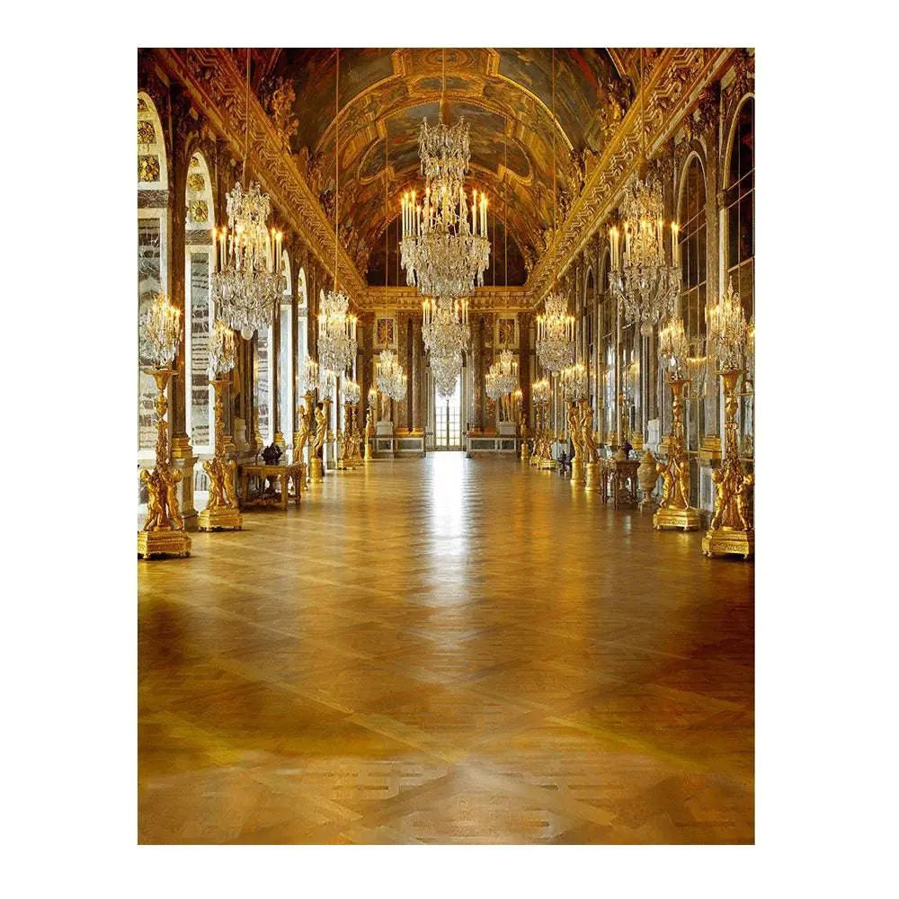 Versailles France Chandelier Hall Photo Backdrop - Basic 6 x 8
