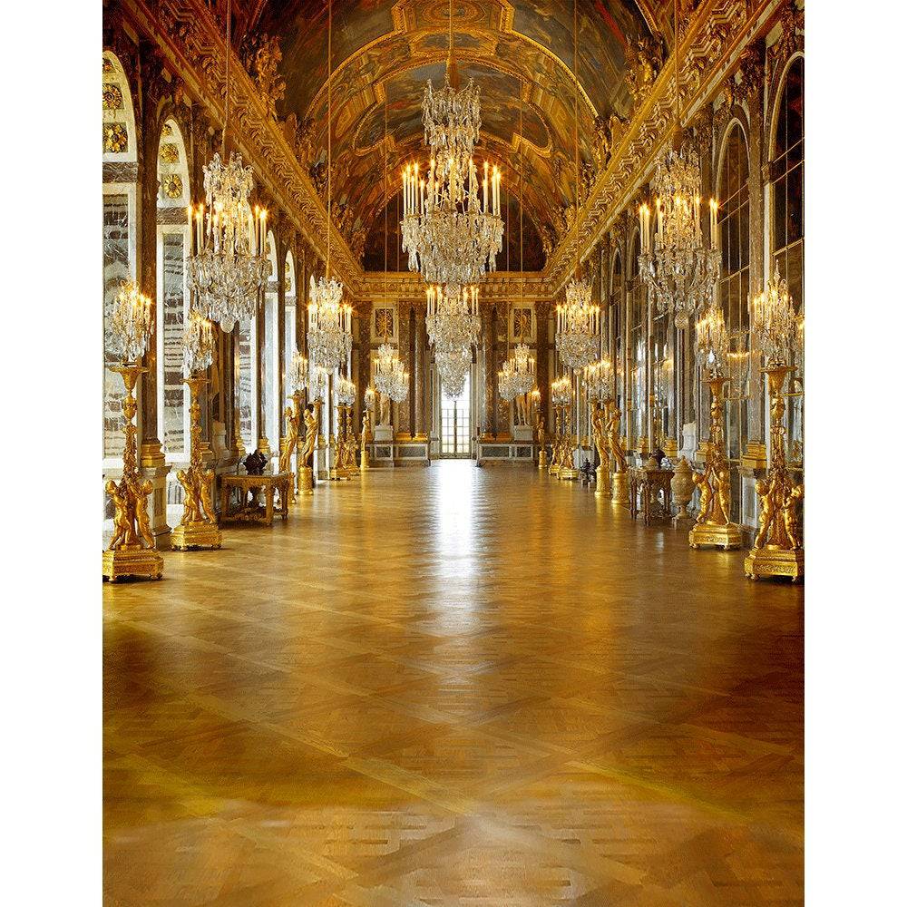 Versailles France Chandelier Hall Photo Backdrop - Basic 8 x 10