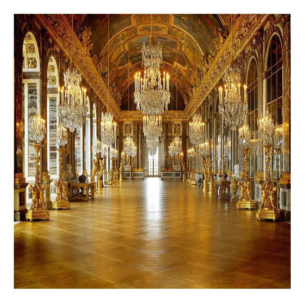 Versailles France Chandelier Hall Photo Backdrop - Pro 8 x 8