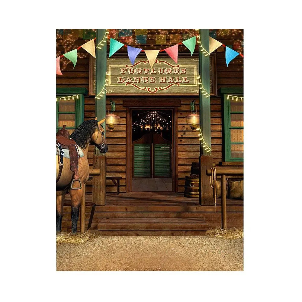 Country Western Dance Hall Photo Backdrop - Basic 5.5 x 6.5