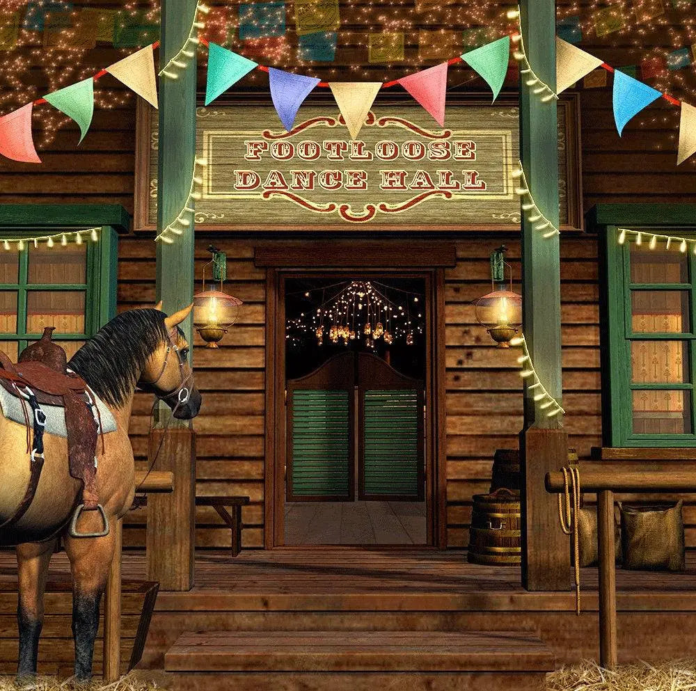 Country Western Dance Hall Photo Backdrop - Pro 10 x 8