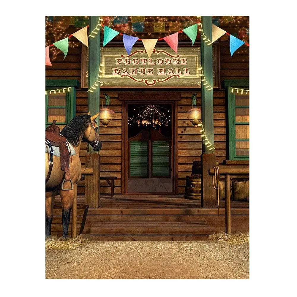 Country Western Dance Hall Photo Backdrop - Pro 6 x 8