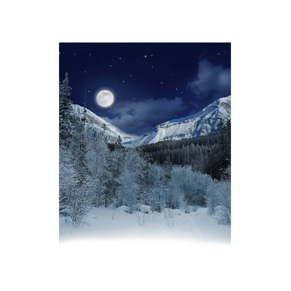 White Snowy Alpine Photo Backdrop - Basic 4.4  x 5