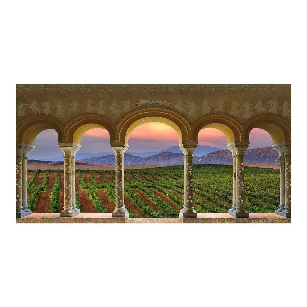 Wine Country Vineyard Columns Photography Backdrop - Basic 16  x 8