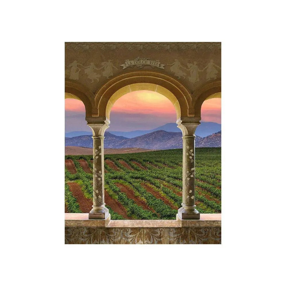 Wine Country Vineyard Columns Photography Backdrop - Basic 4.4  x 5