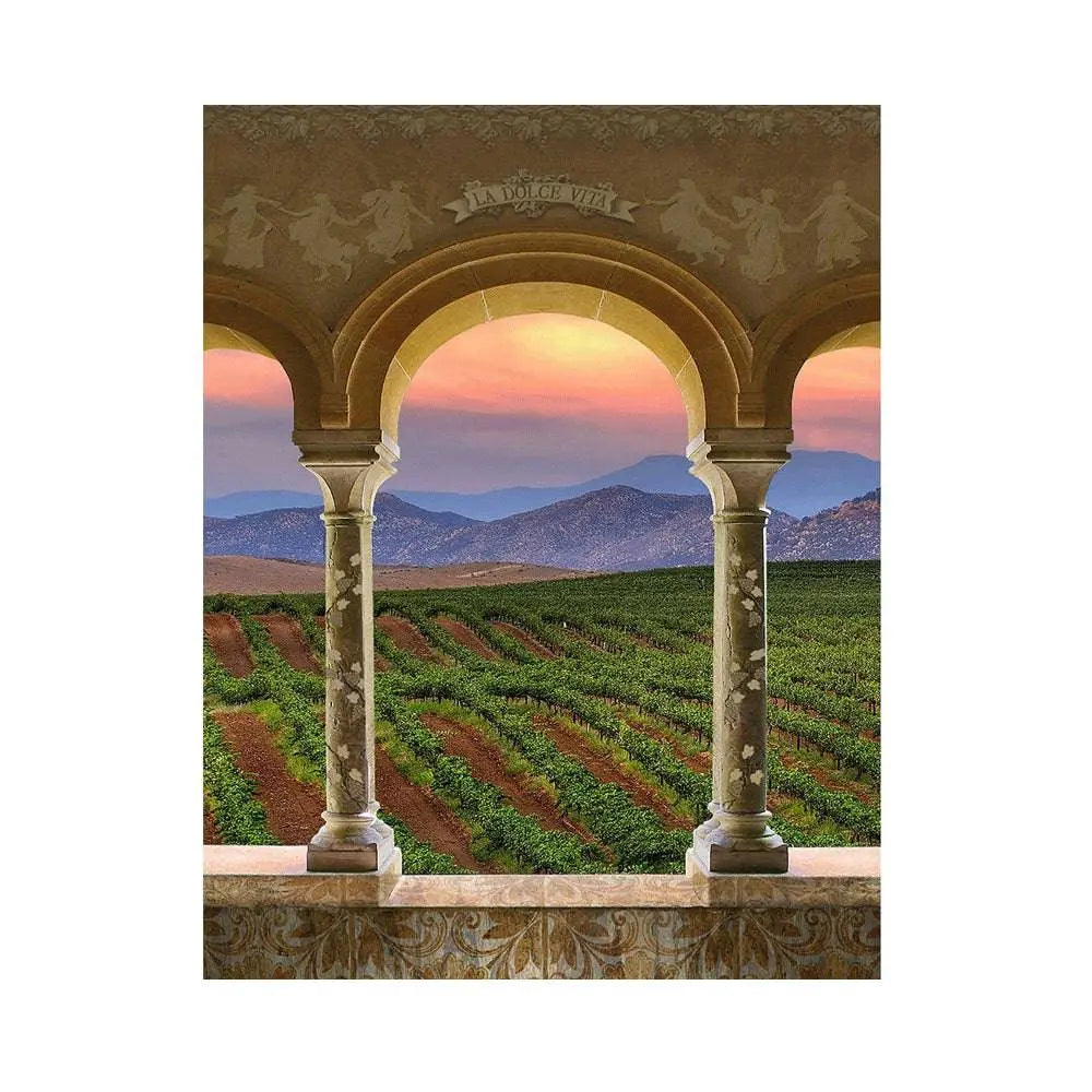 Wine Country Vineyard Columns Photography Backdrop - Basic 5.5  x 6.5