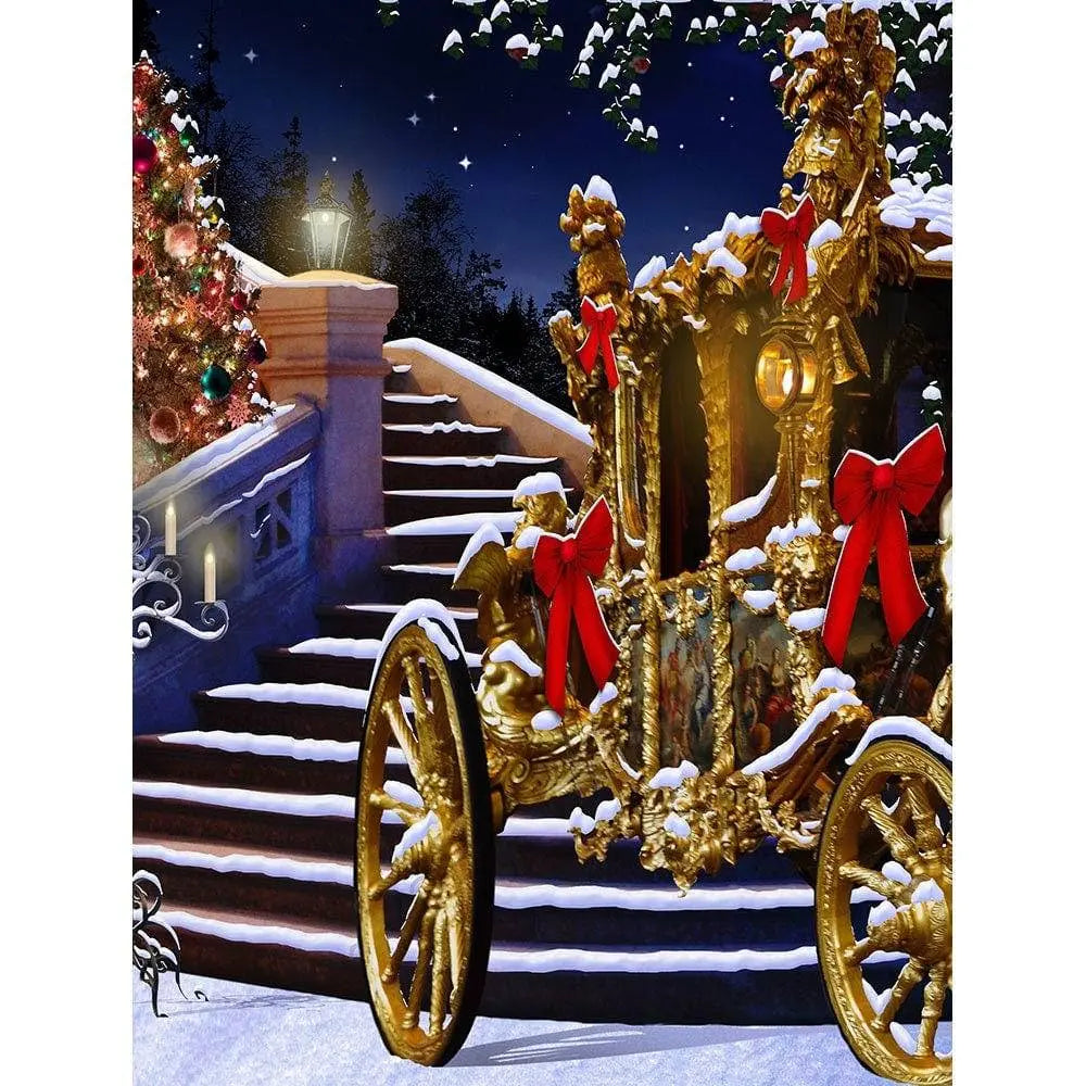 Winter Ball Holiday Carriage Photo Backdrop - Basic 8  x 10