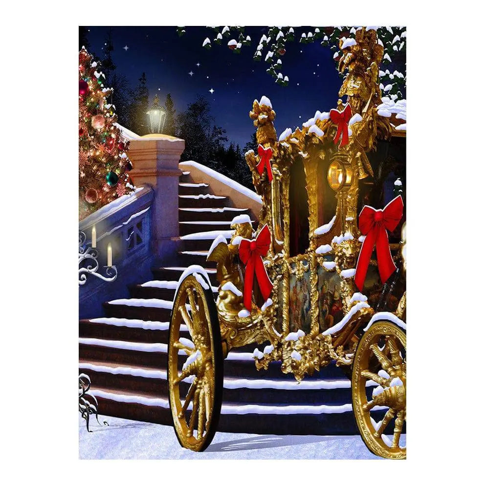 Winter Ball Holiday Carriage Photo Backdrop - Pro 6  x 8