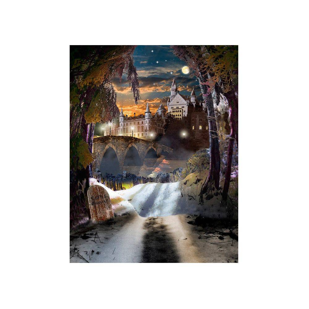 Ominous Winter Castle Photography Backdrop - Basic 4.4 x 5