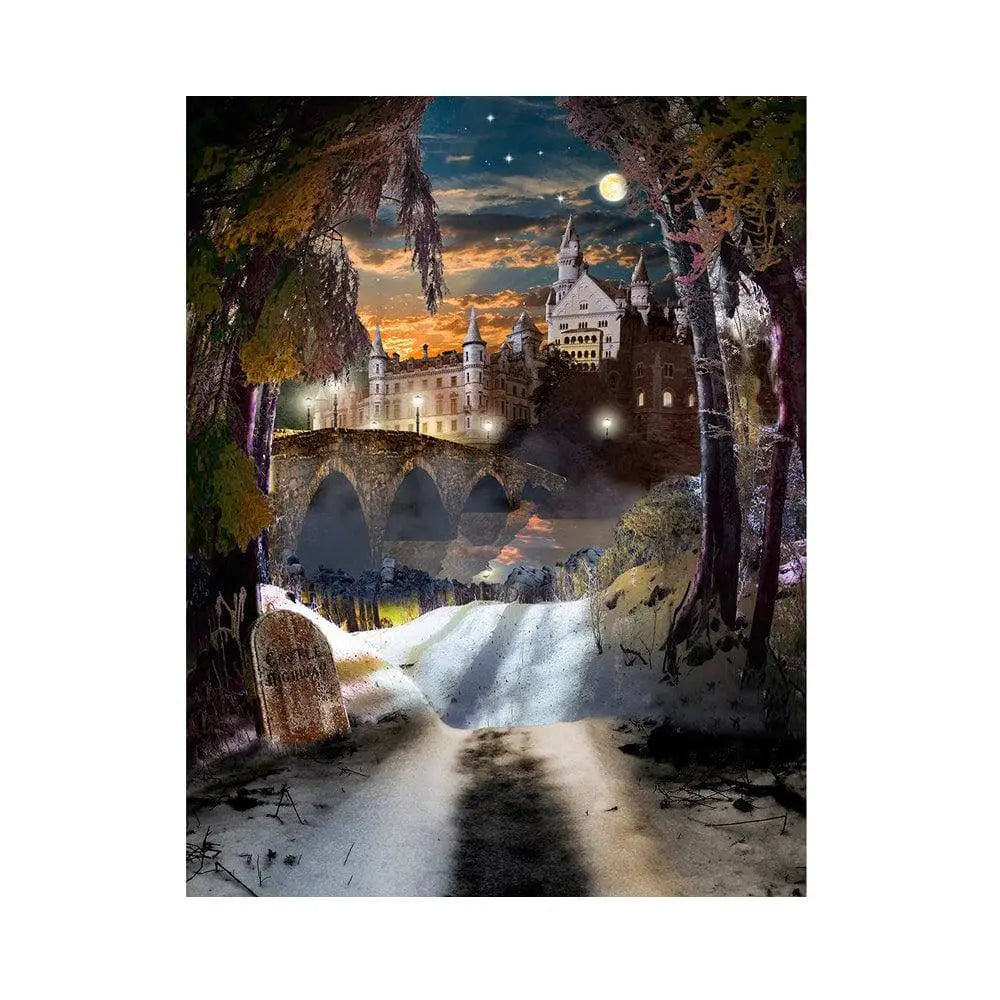 Ominous Winter Castle Photography Backdrop - Basic 5.5  x 6.5